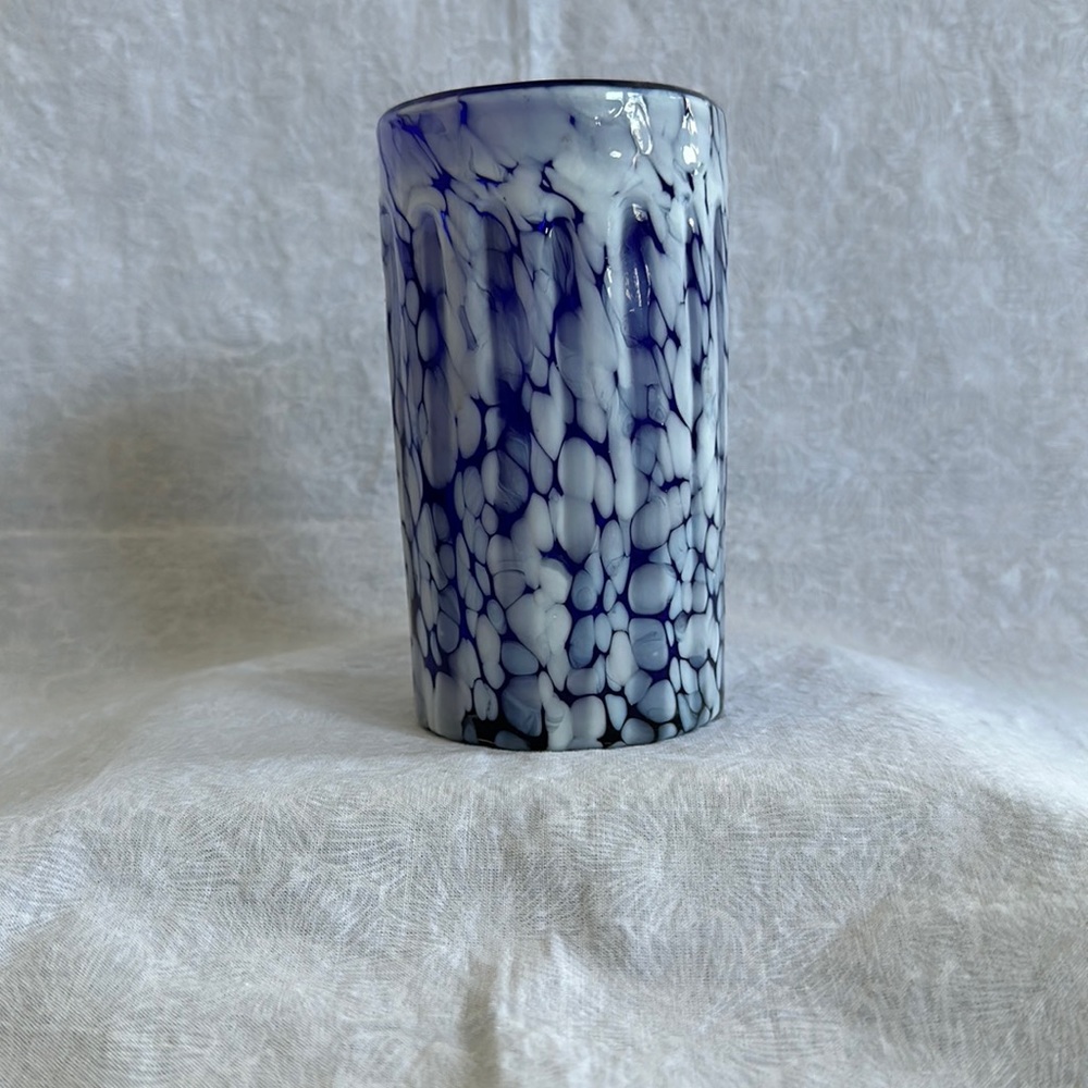 Blue & White Art Glass Vase